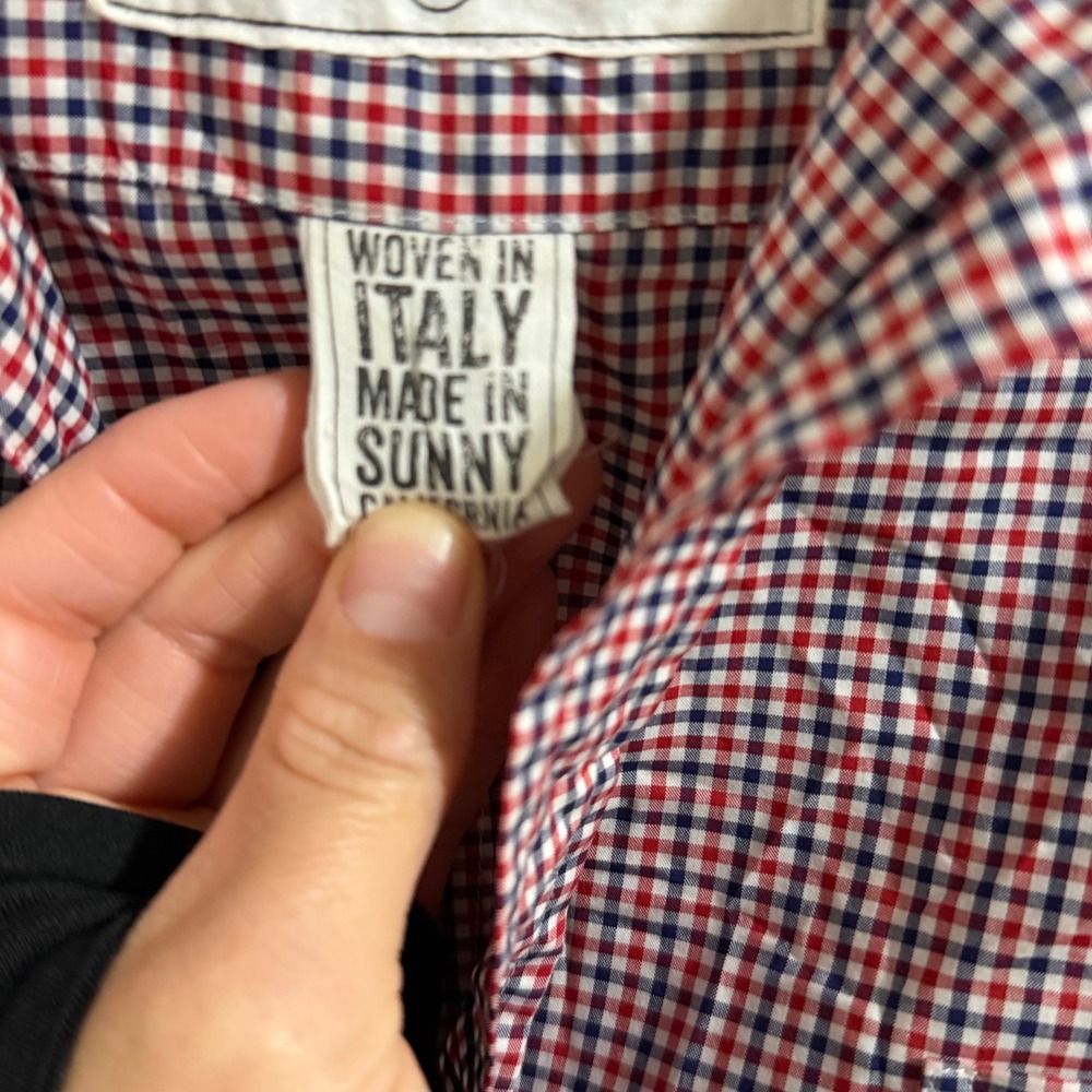 Frank & Eileen Barry Shirt Womens M Red Gingham Cotton Excellent Button Down - Picture 7 of 13